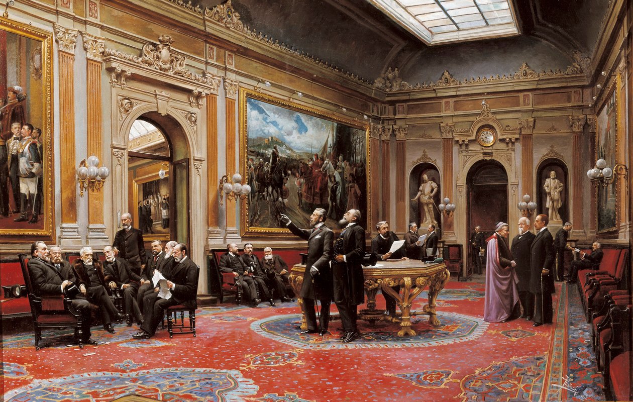 Sala de Conferências do Senado em março de 1904 de Asterio Mañanós Martínez