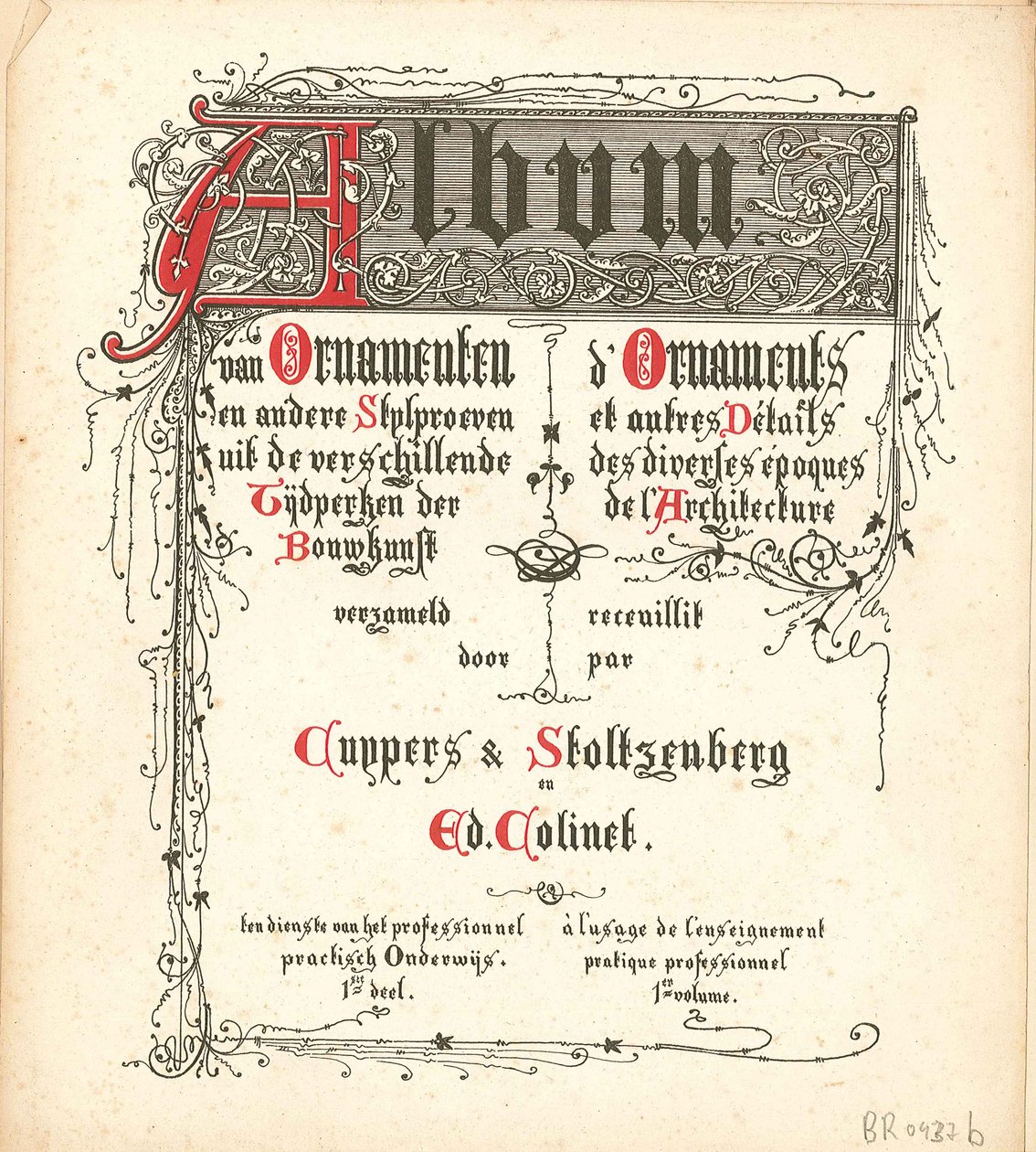 Álbum de ornamentos e outros testes de estilo dos diferentes períodos da arquitetura de Atelier Cuypers Stoltzenberg