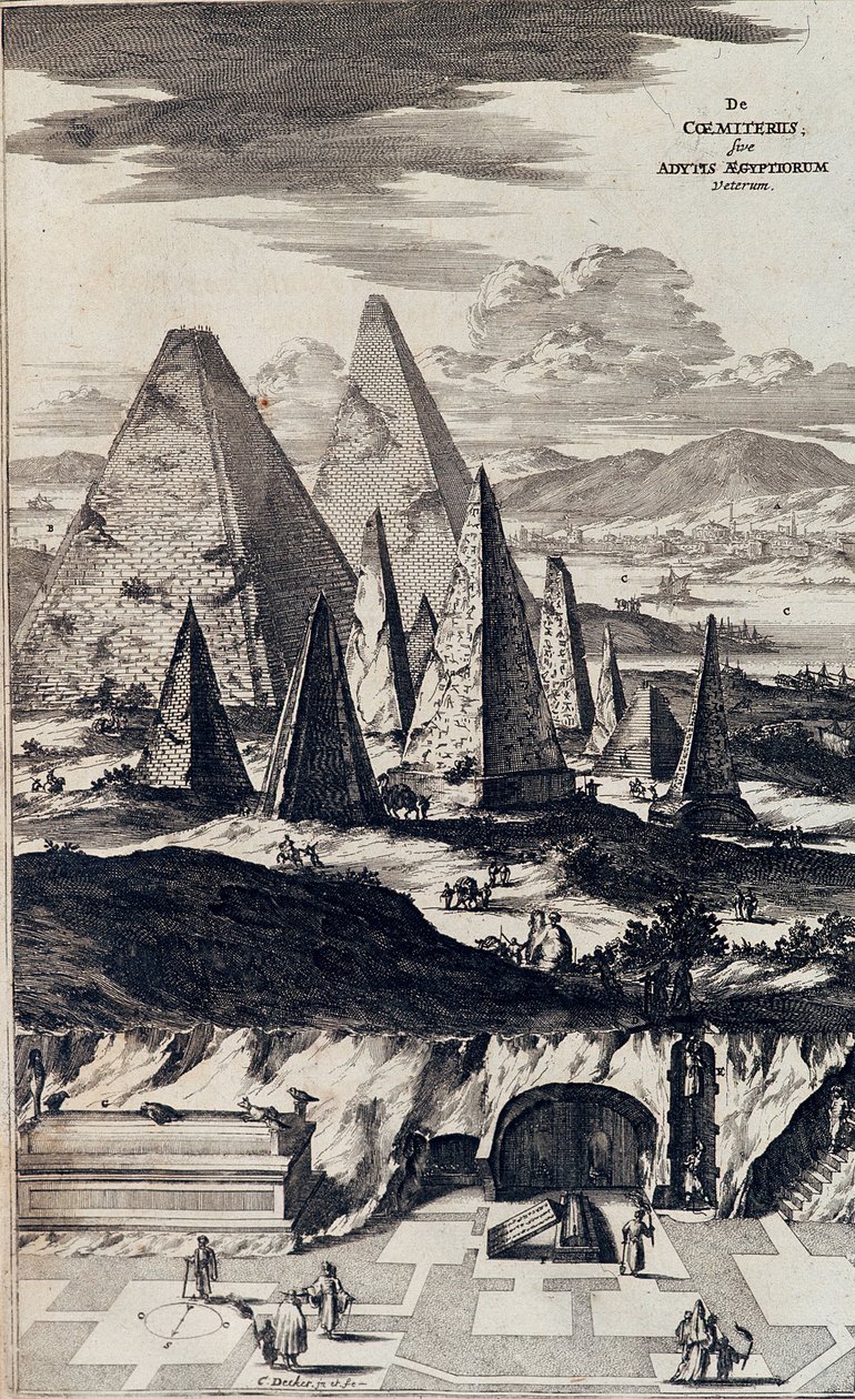 Pirâmides dos faraós negros - em "Sphynx mystagoga" de Athanase Kircher de Athanasius Kircher