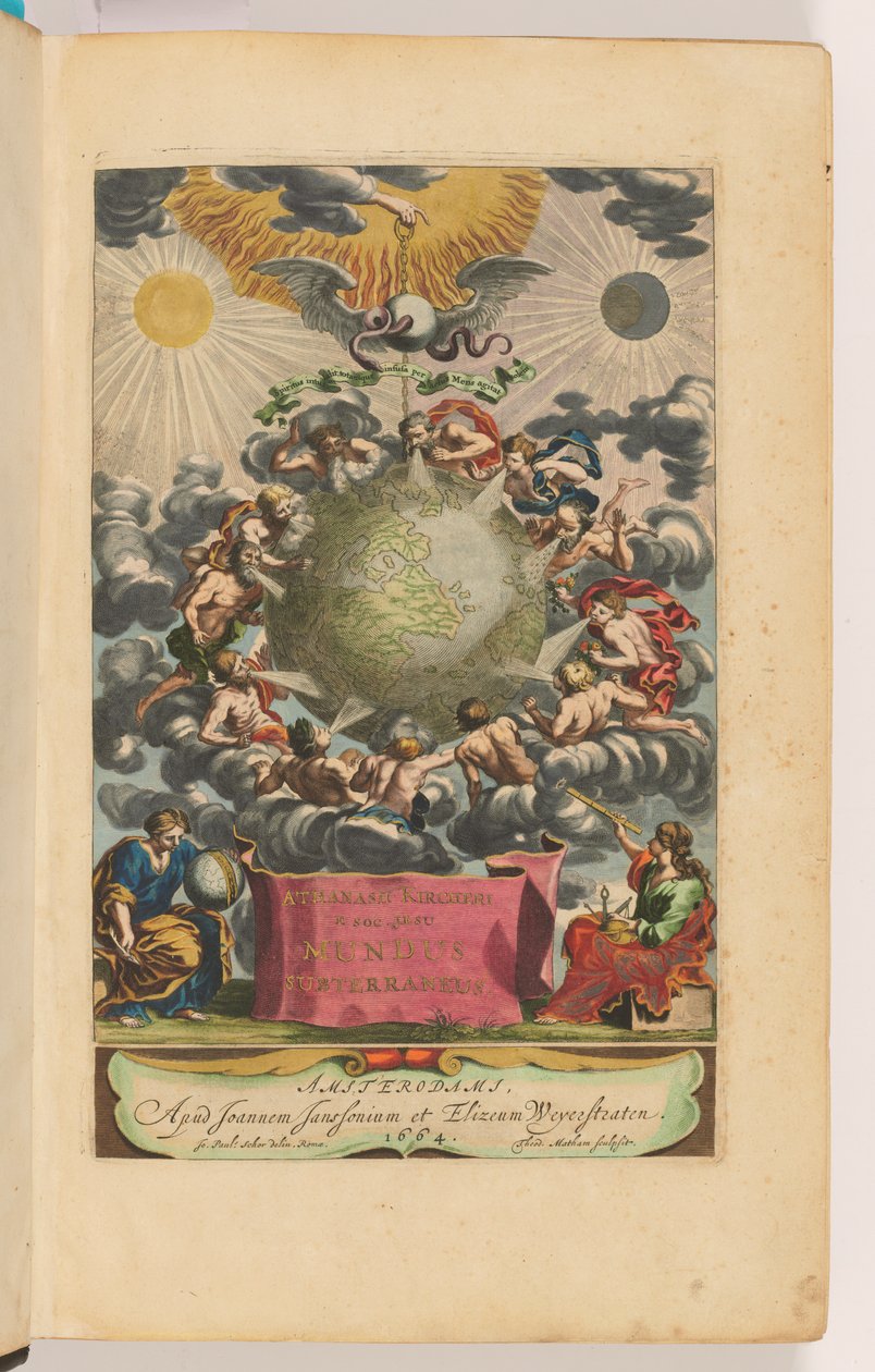 Página de título de Mundus Subterraneus de Athanasius Kircher