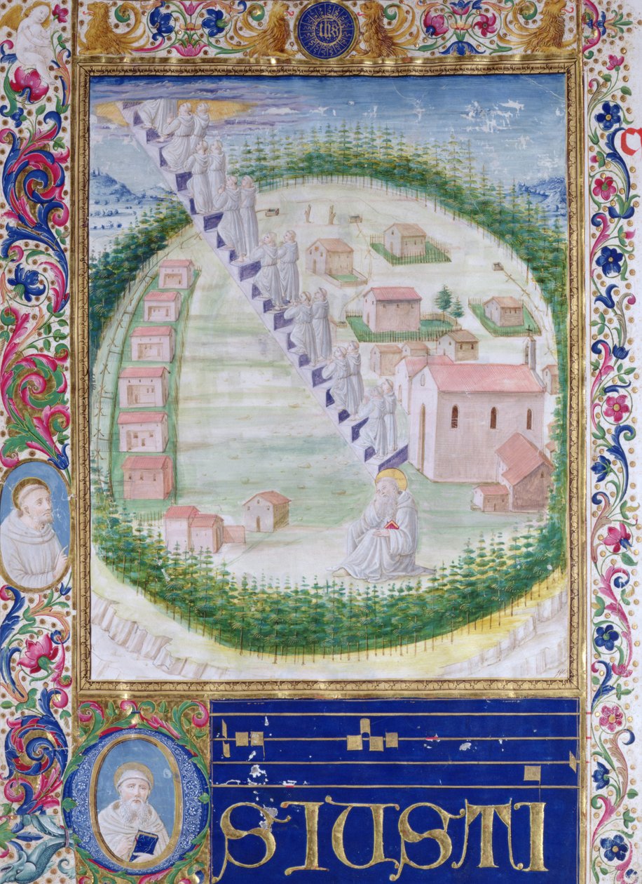 O sonho de São Romauld (c.951-1027) c.1502 de Attavante di Gabriello di Vanti di Bartolo