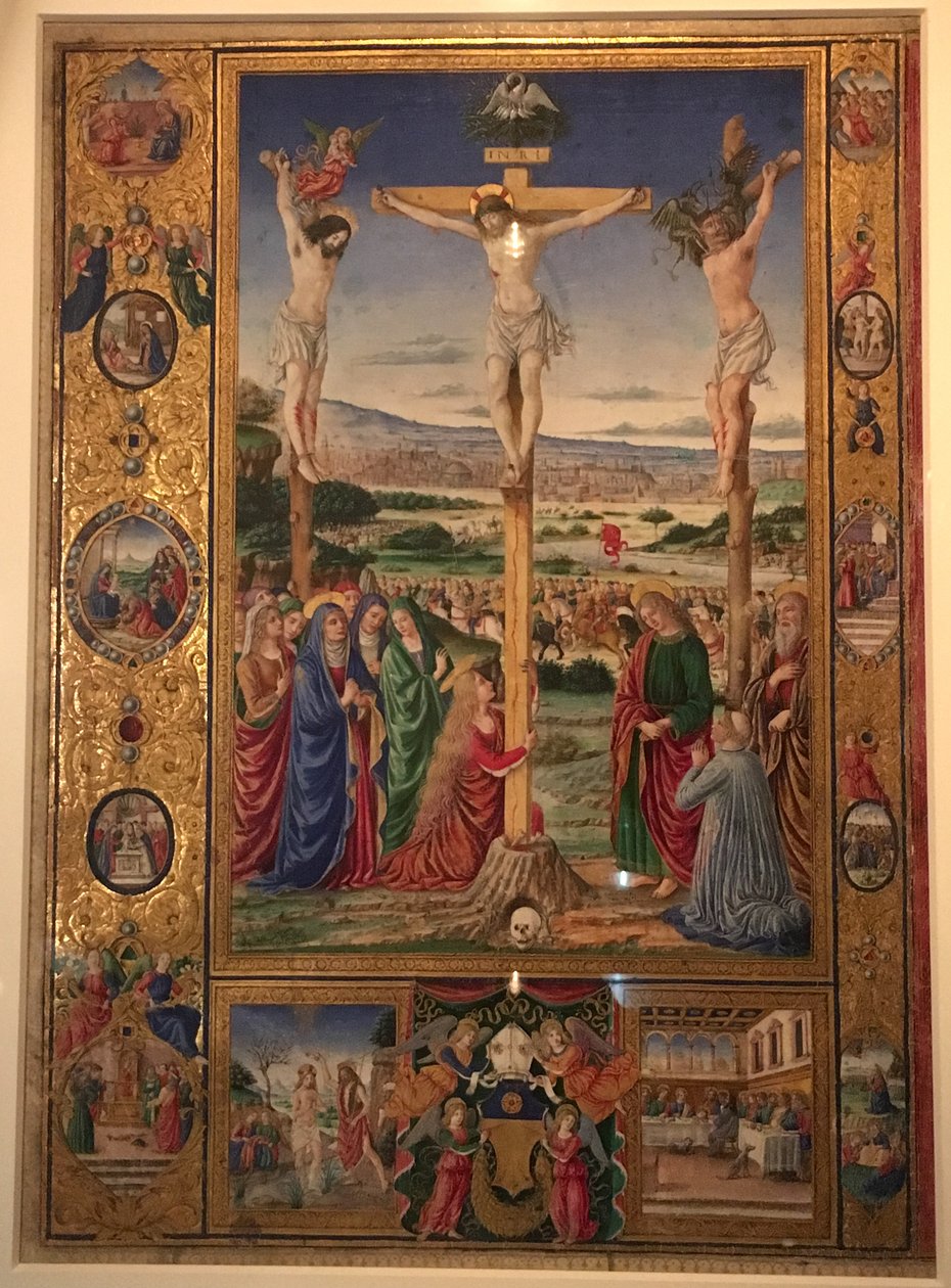 Crucificação, miniatura do Missal de Thomas James. de Attavante degli Attavanti