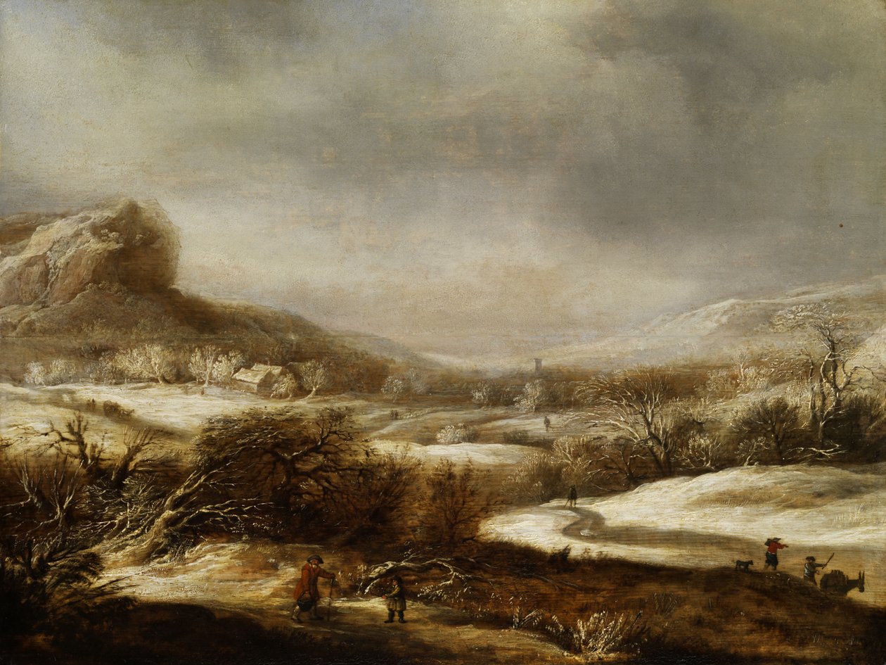 Paisagem de inverno com pessoal de figura de Dirck Santvoort
