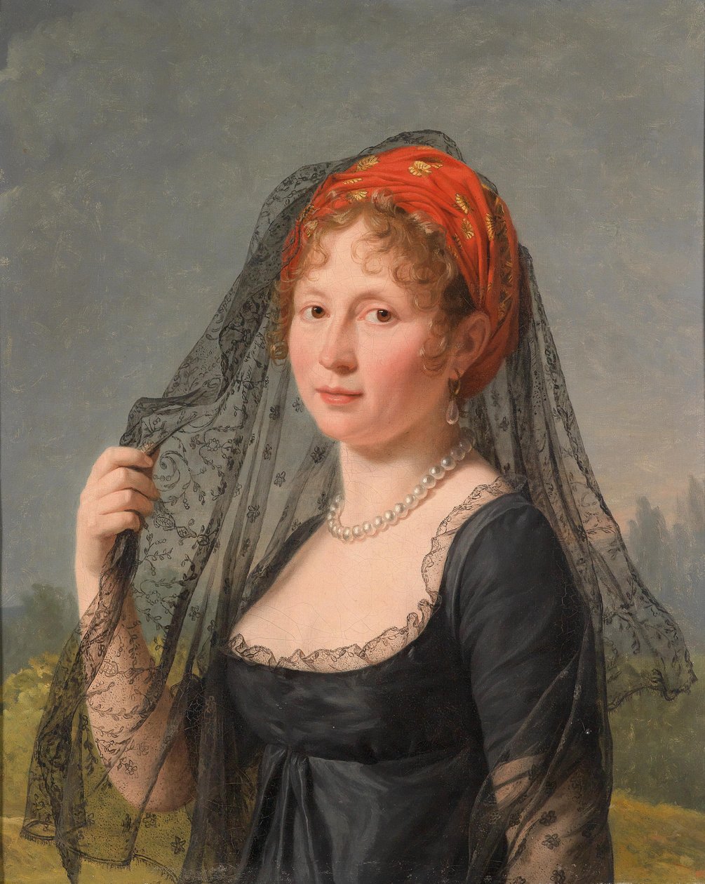 Retrato, de, um, senhora, vestido, em, pretas de Baron François Pascal Simon Gérard