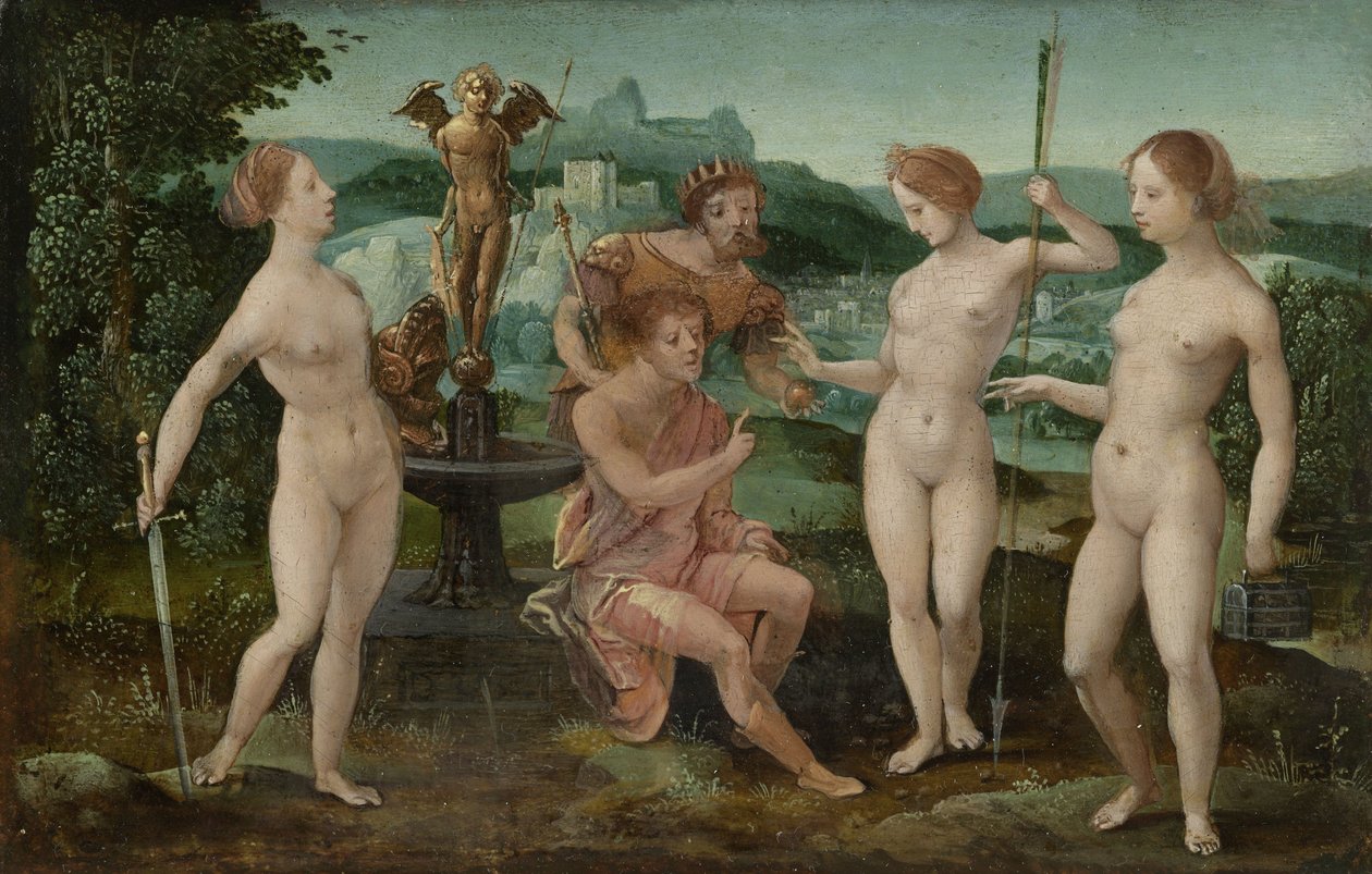O julgamento de Paris de Master of the Female Half Lengths