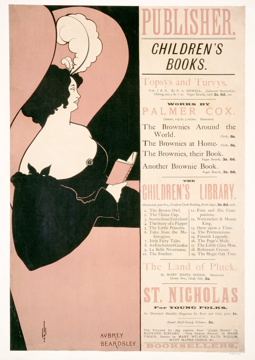 Propaganda para livros infantis, 1894 de Aubrey Beardsley