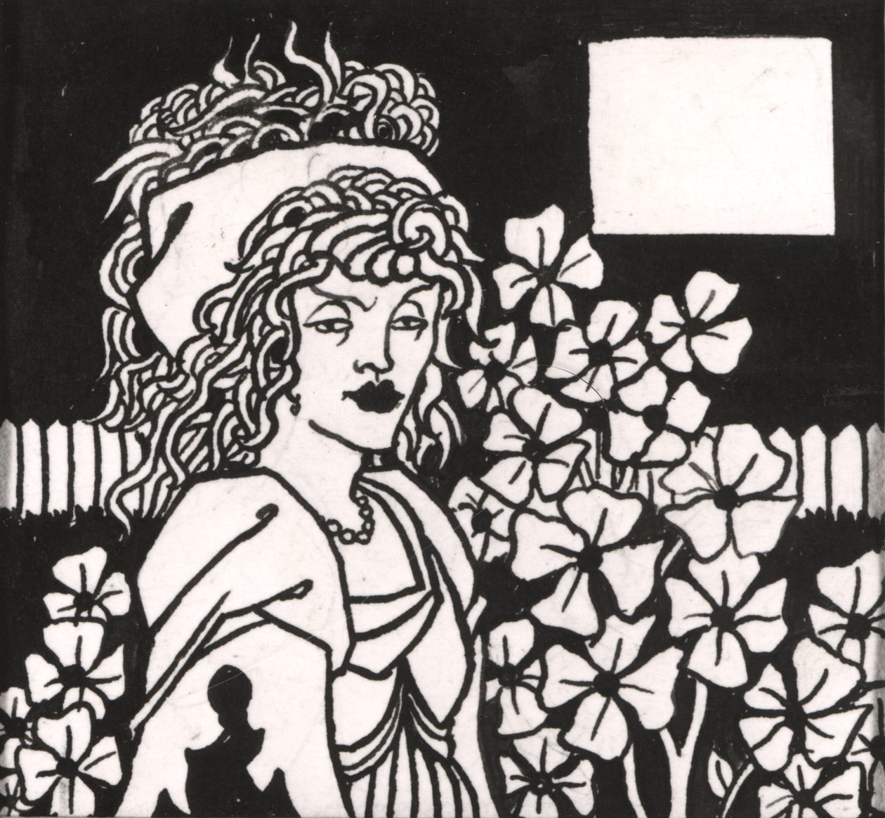 Título do capítulo para &39;Le Morte d&39;Arthur&39;, 1893 (caneta e tinta preta sobre papel) de Aubrey Beardsley