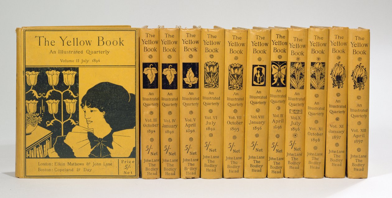 Projetos de capa e espinha para &39;The Yellow Book&39;, Volumes II-XIII, publicado em 1894-97 (ver também 29069) de Aubrey Beardsley