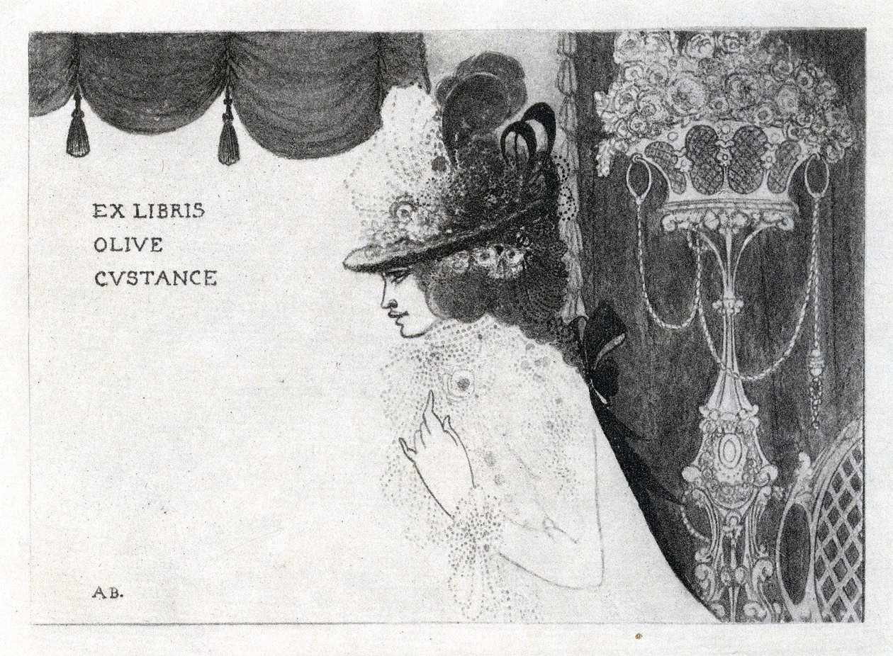 Design para uma estante de livros para Olive Custance (fotogravura) de Aubrey Beardsley