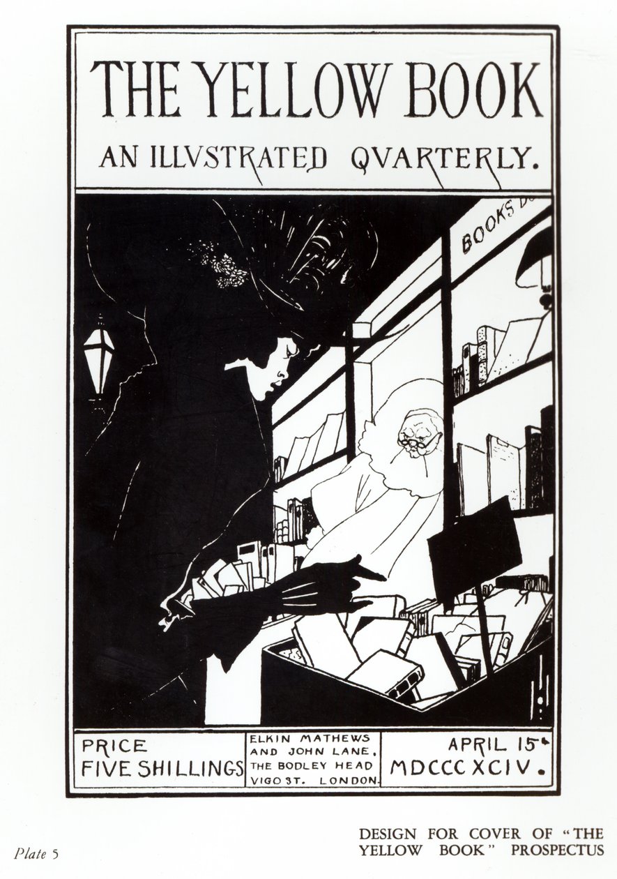 Capa do prospecto de &39;The Yellow Book&39;, 1894 de Aubrey Beardsley
