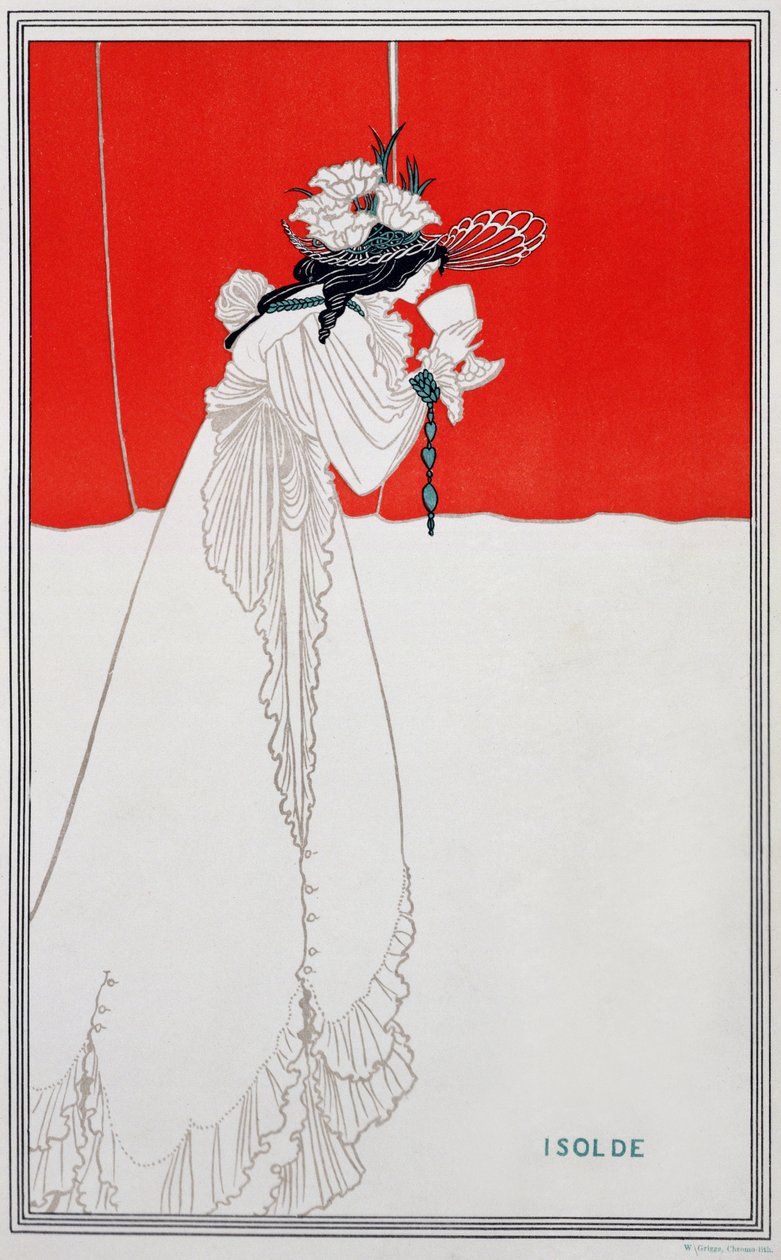 Isolde, ilustração de &39;The Studio&39;, 1895 de Aubrey Beardsley