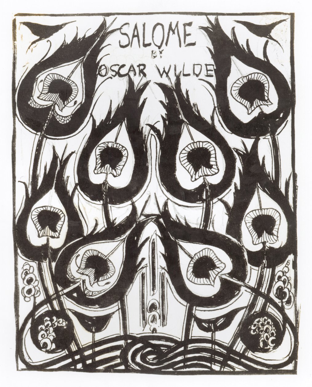 Esboço original para a capa de &39;Salomé&39; de Oscar Wilde (1854-1900) c.1894 (tinta sobre papel) de Aubrey Beardsley