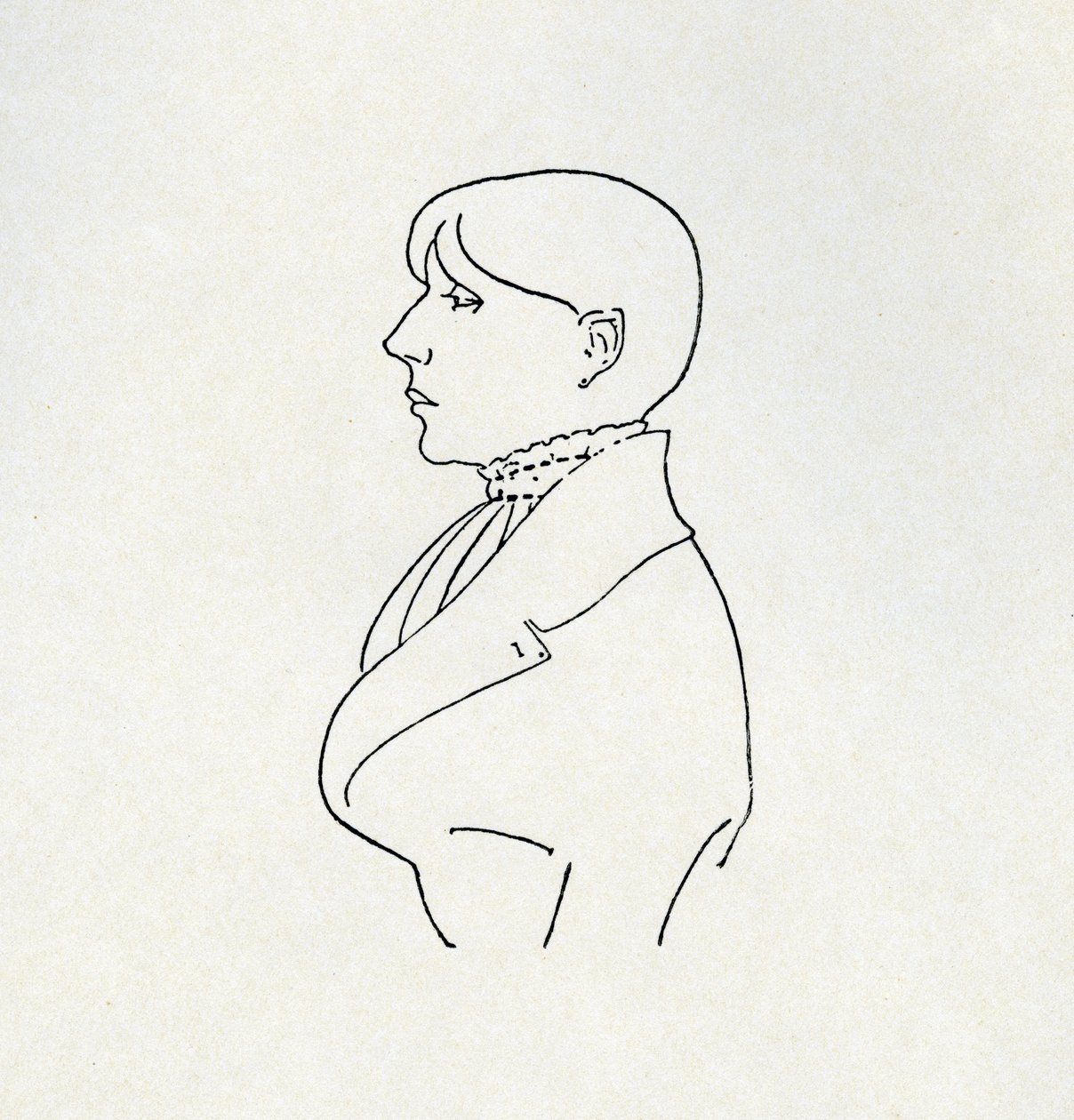 Retrato do artista em contorno (caneta e tinta) de Aubrey Beardsley