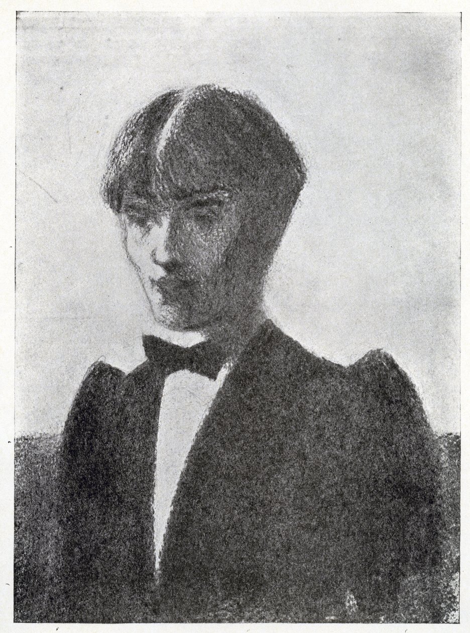 Esboço retrato do artista (carvão) de Aubrey Beardsley