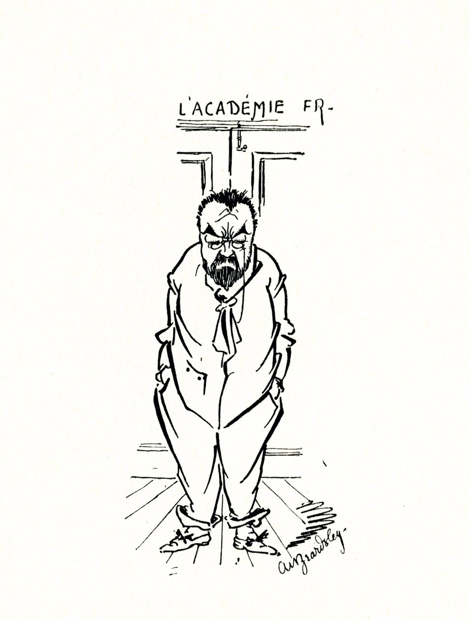 A exclusão de Emile Zola da Academie Francaise, 1893 de Aubrey Beardsley