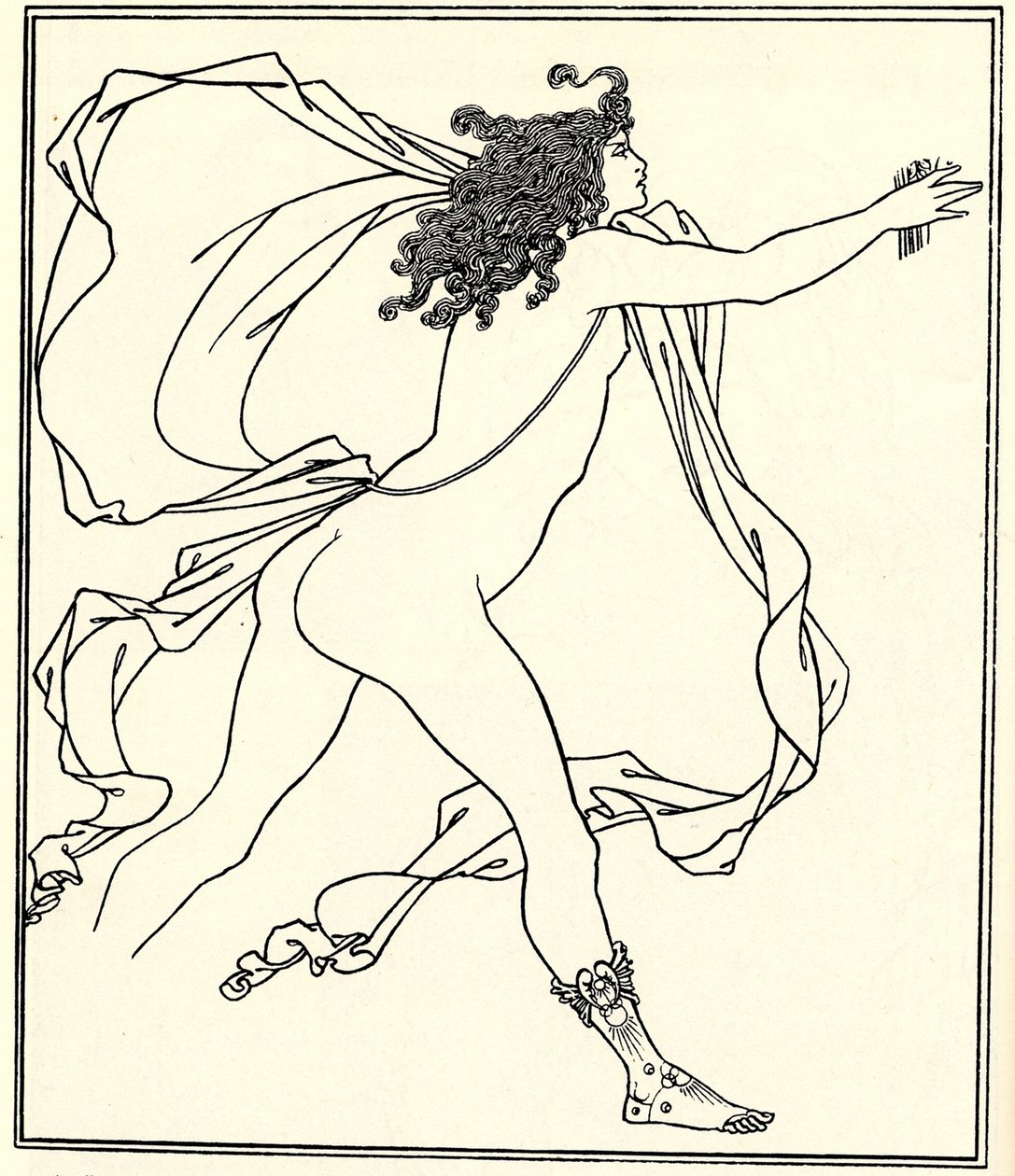 Apolo perseguindo Daphne, 1896 de Aubrey Beardsley