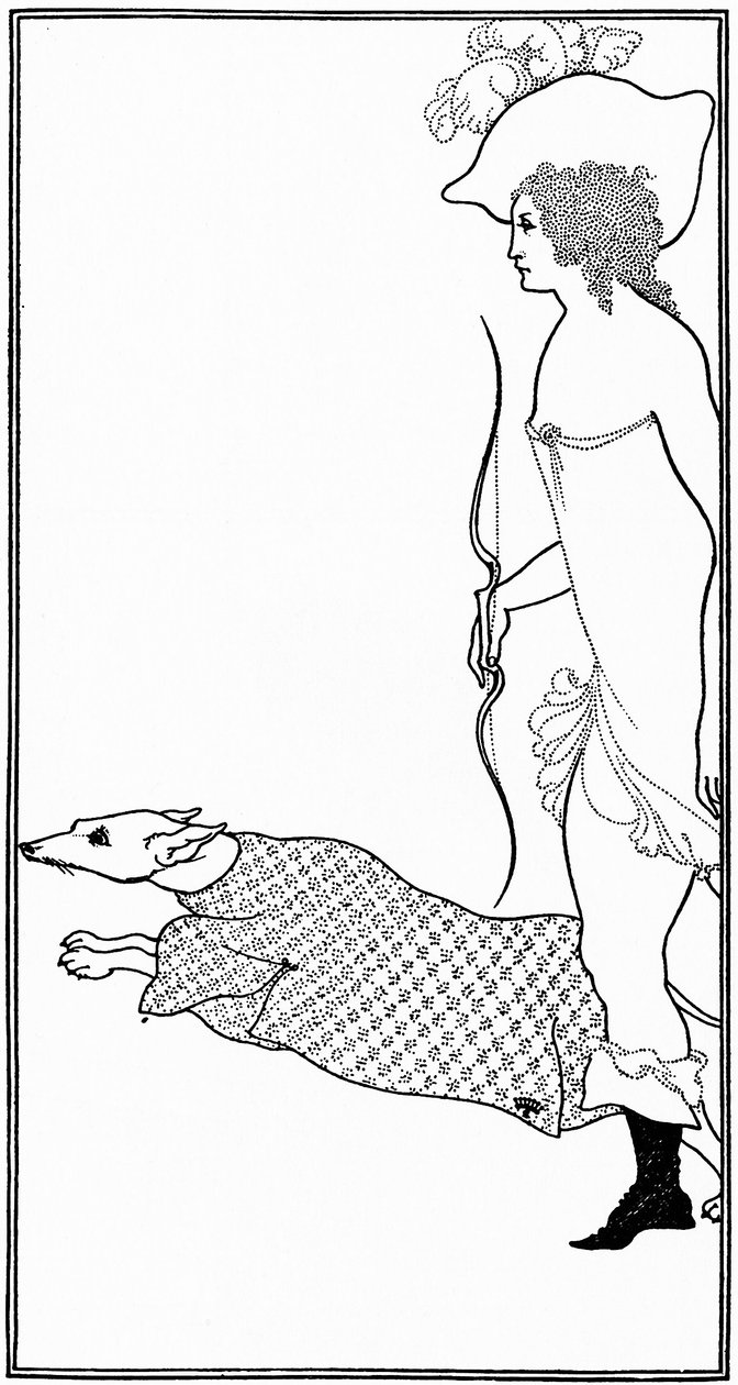 Atalanta em Calydon com o cão de caça, 1896 de Aubrey Beardsley