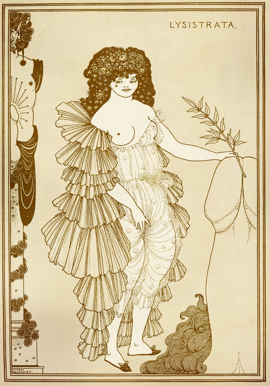 Ilustração de Aubrey BEARDSLEY (1872-1898) para “Lisístrata” (411 em de Aubrey Beardsley