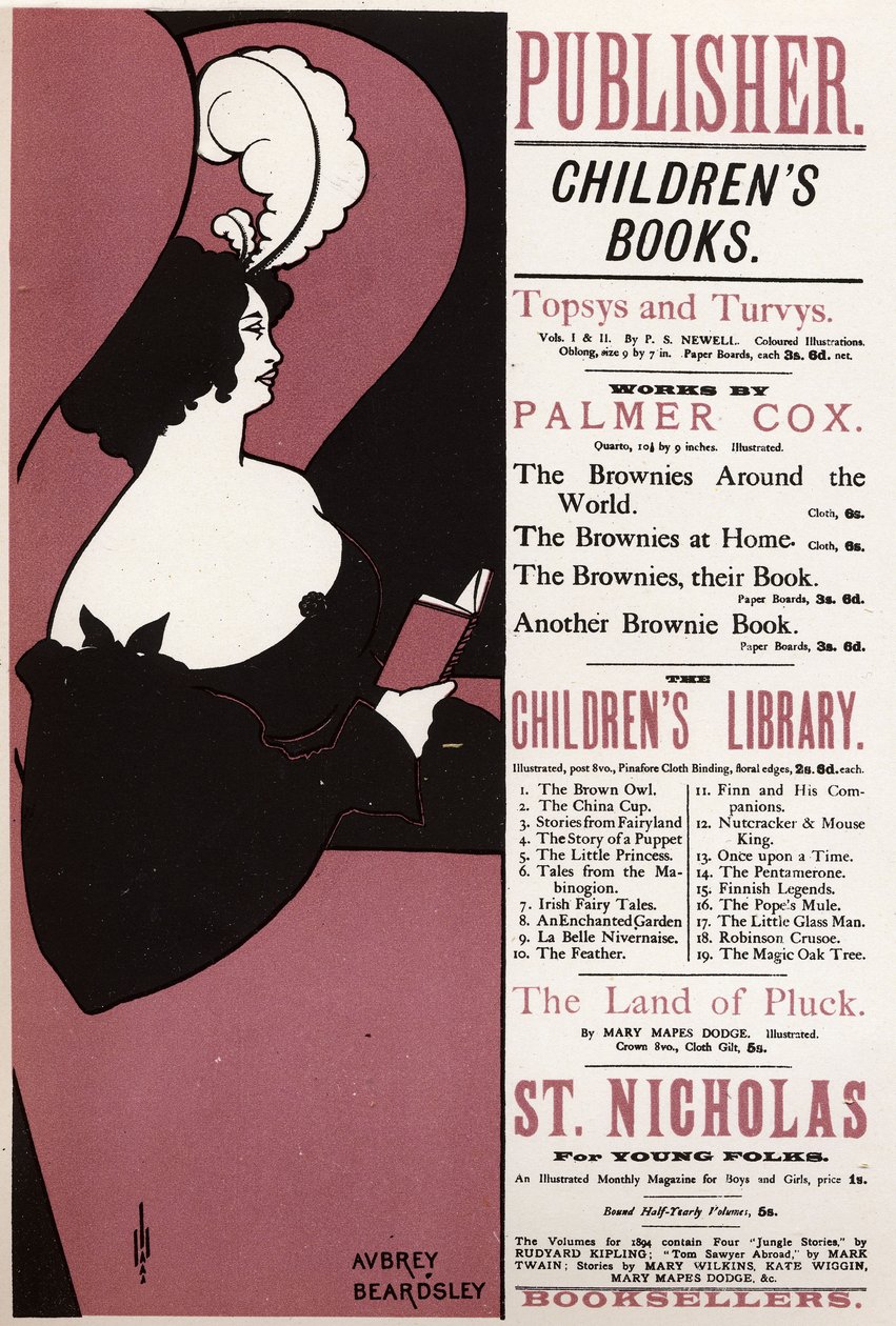 Livraria para crianças em Londres (cartaz) de Aubrey Beardsley