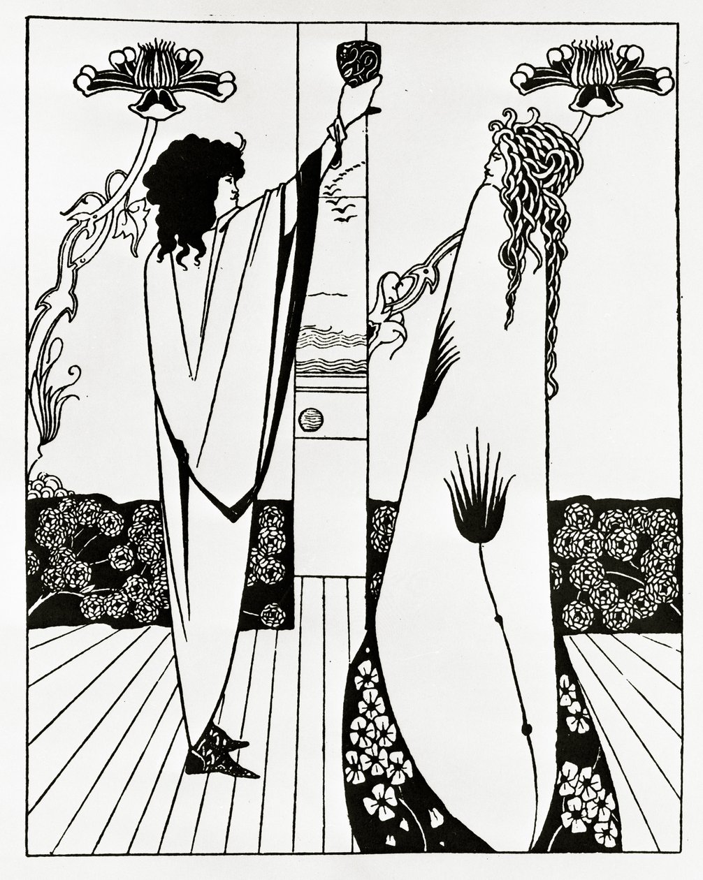 Como Tristão bebeu o Philtre damour, c.1894 de Aubrey Beardsley