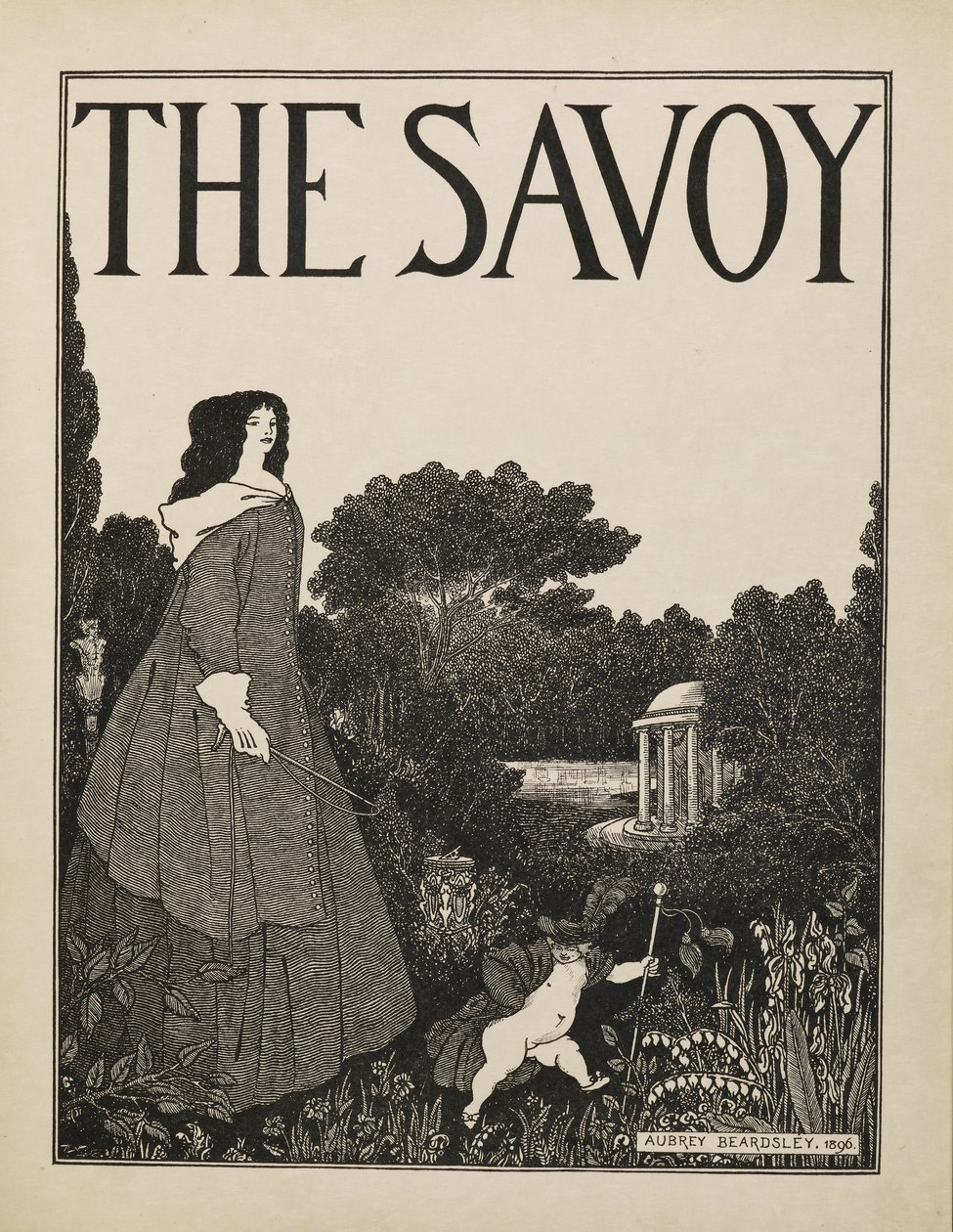 Design da capa para o nº 1 de "The Savoy" de um livro de cinquenta desenhos de Aubrey Beardsley