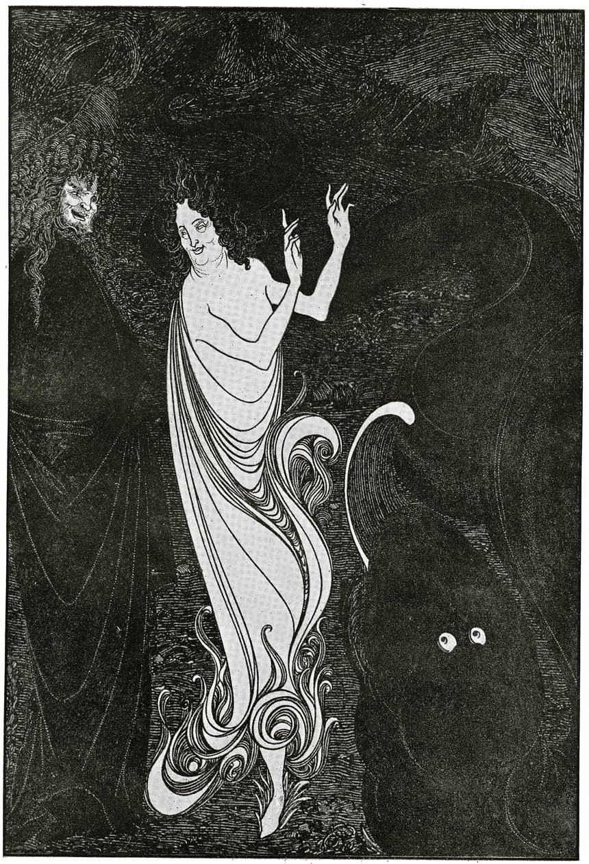 Quarto Tableau de Das Rheingold, ilustração de "The Savoy", 1896 de Aubrey Beardsley
