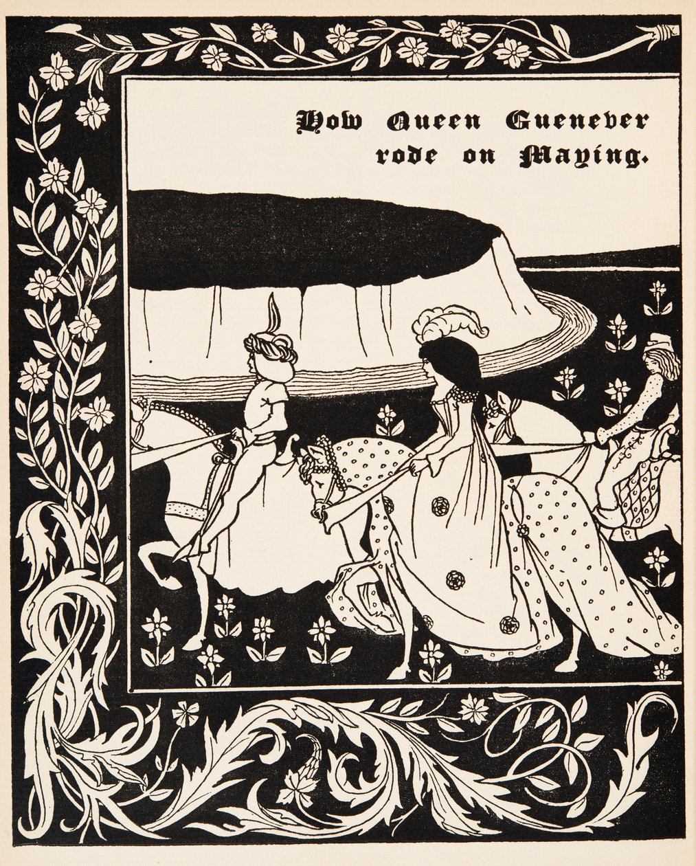 Como a Rainha Guenever cavalgou em Maying de Aubrey Beardsley