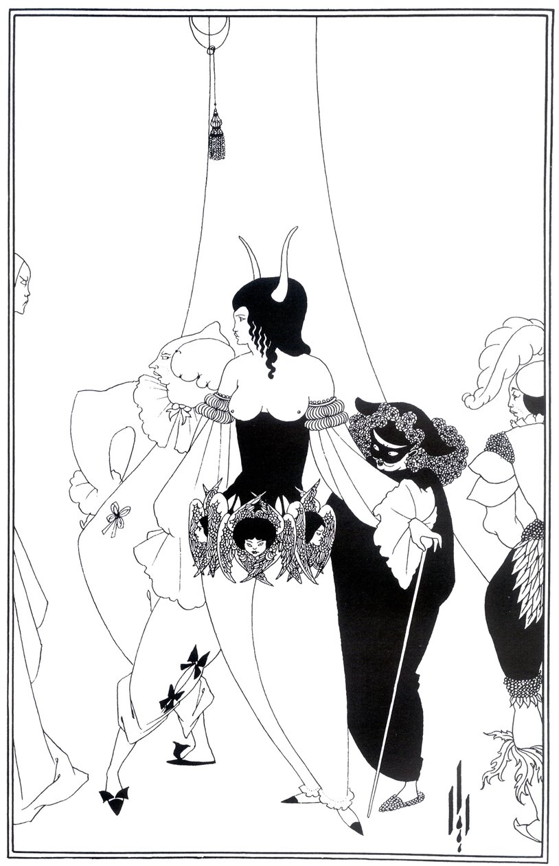 Ilustração para a máscara da morte vermelha por Edgar Allan Poe, 1895 de Aubrey Beardsley