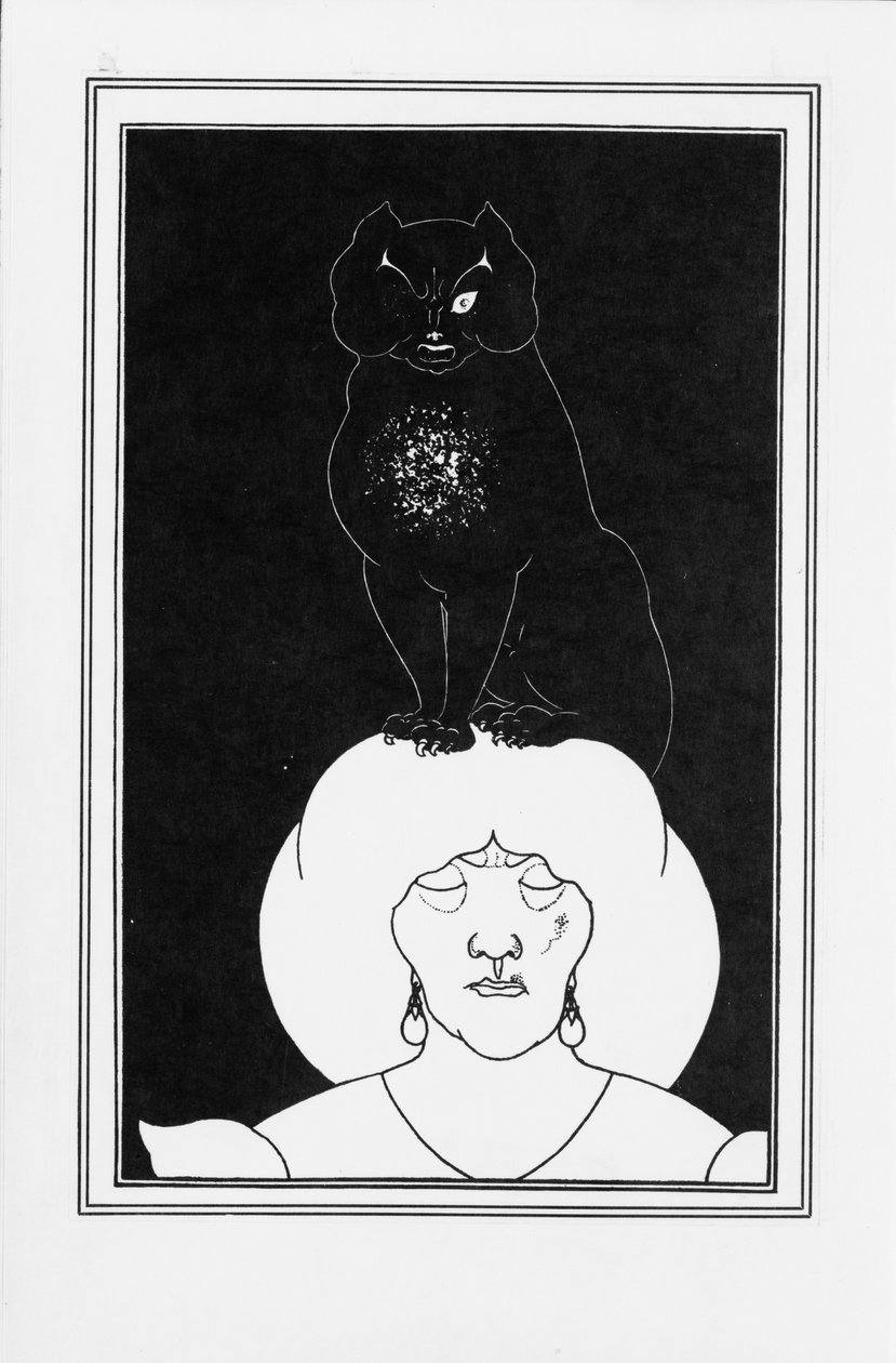 Ilustração para a história O gato preto de Edgar Allan Poe, 1894-1895 de Aubrey Beardsley