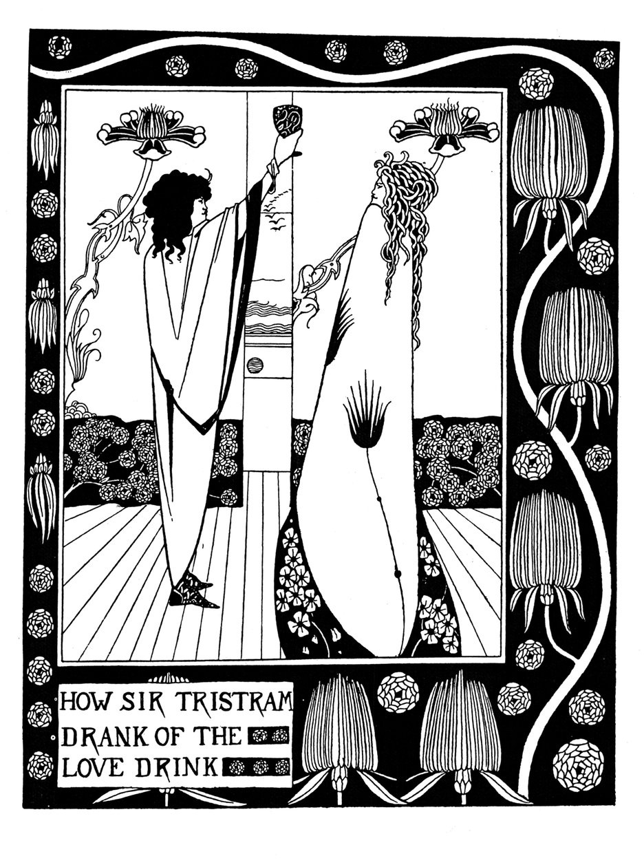 Ilustração do livro Le Morte dArthur de Sir Thomas Malory de Aubrey Beardsley