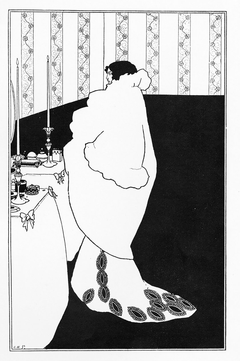 La Dame aux Camelias, ilustração de "The Yellow Book", 1894 de Aubrey Beardsley