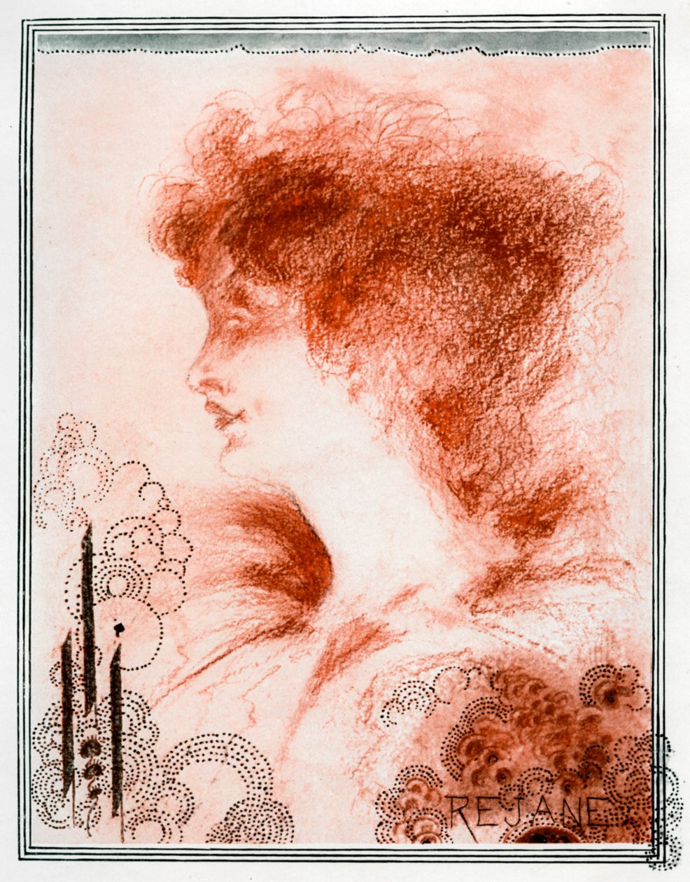 Retrato de uma mulher, 1898. de Aubrey Beardsley