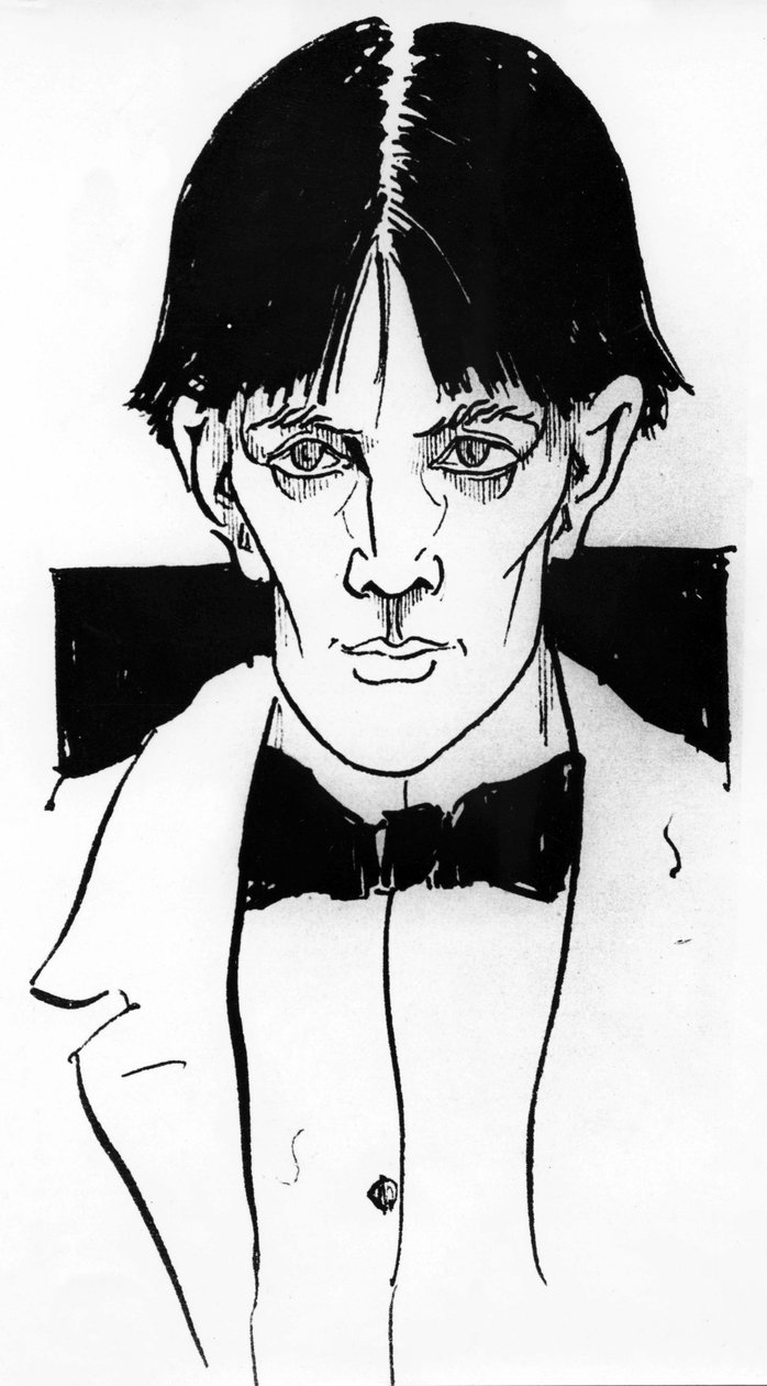 Auto-retrato de Aubrey Vincent Beardsley (1872-1898) Ilustrador e escritor inglês de Aubrey Beardsley