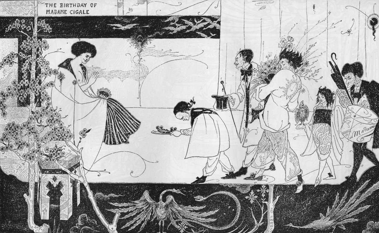 O aniversário de Madame Cigale, c1893 de Aubrey Beardsley