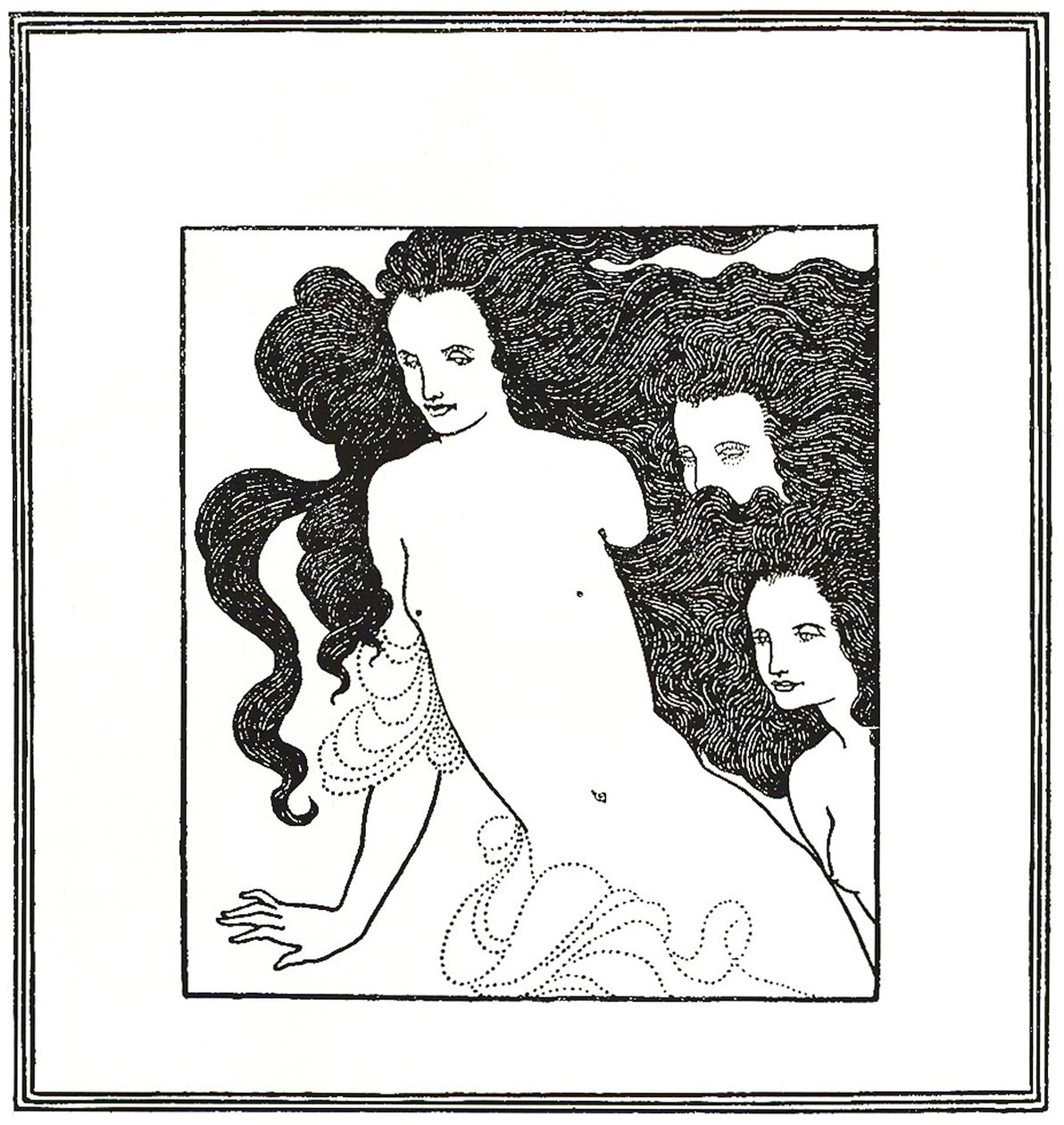 A Comédia do Rhinegold, frontispício 1872 de Aubrey Beardsley
