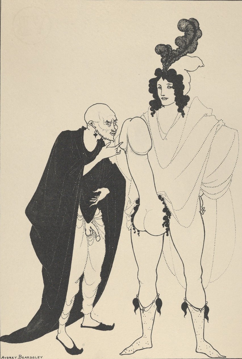 O Exame do Arauto, para A Lisístrata de Aristófanes, ca. 1926. de Aubrey Beardsley