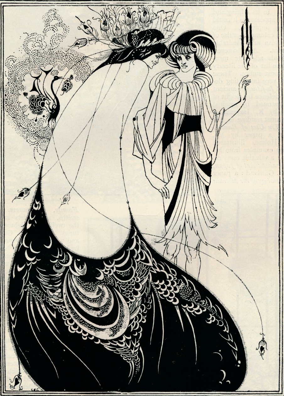 A menina do pavão, 1893 de Aubrey Beardsley