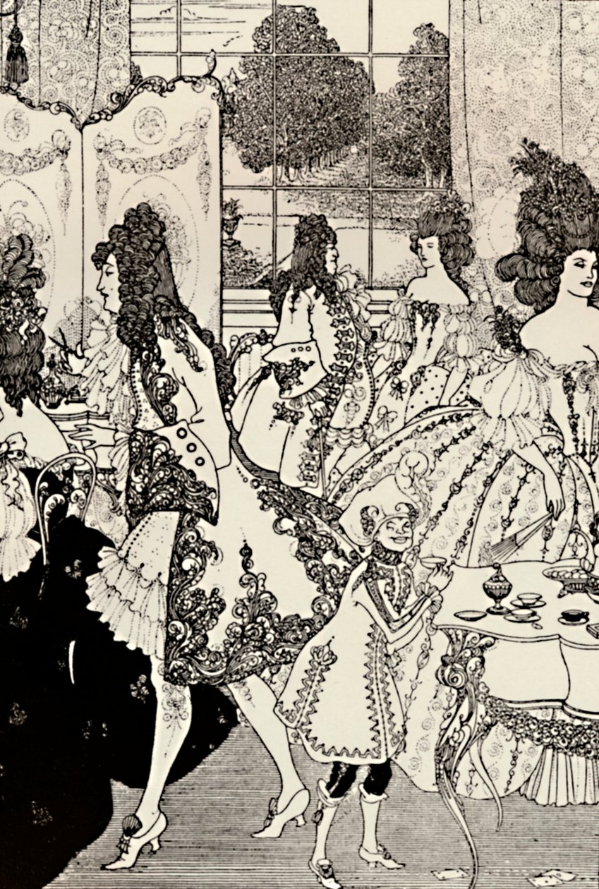 A violação da fechadura. Alexander Pope. Desenho a Caneta, 1896, 1923 de Aubrey Beardsley
