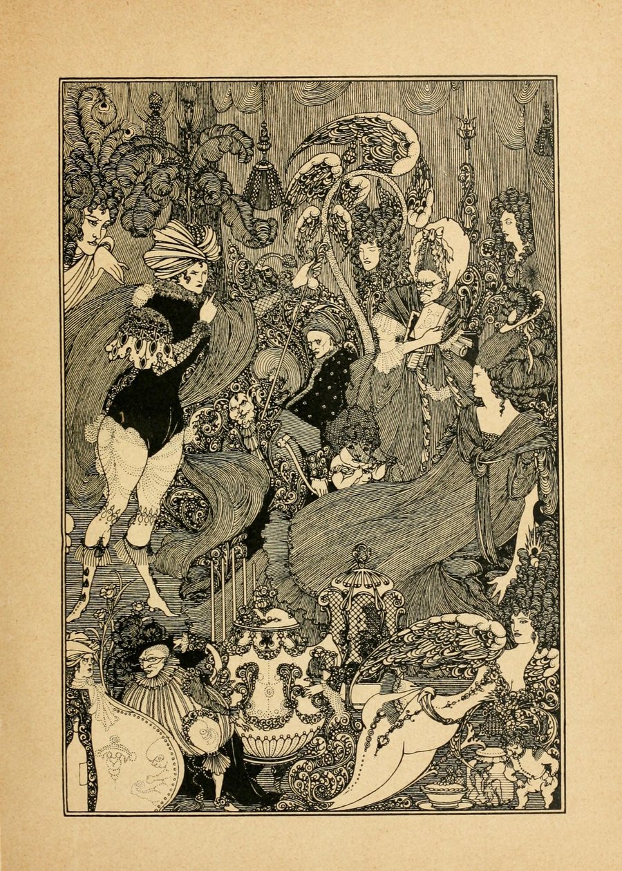 A violação da fechadura. Ilustração para A Caverna do Baço, de Alexander Pope de Aubrey Beardsley