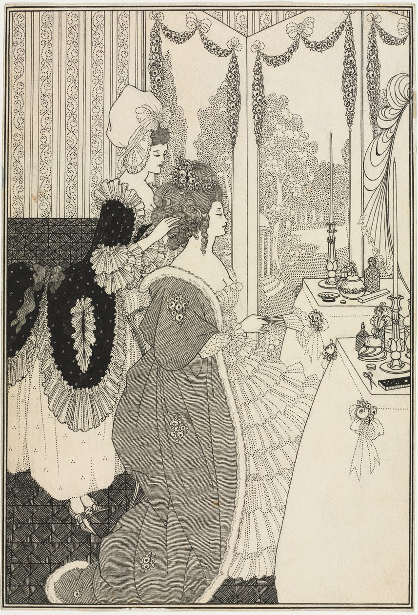 O banheiro, de The Rape of the Lock, de Alexander Pope de Aubrey Beardsley