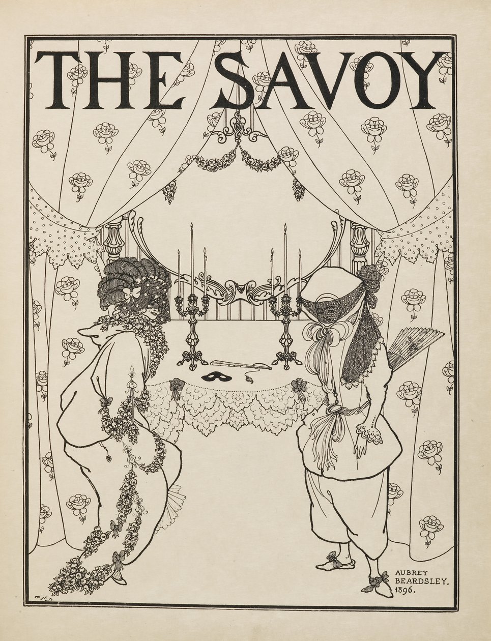 Página de título do nº 1 de "A Sabóia" de um livro de cinquenta desenhos de Aubrey Beardsley