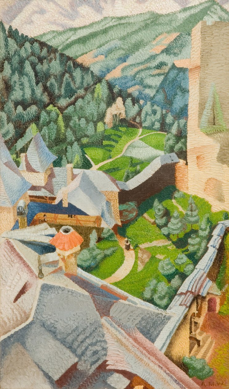 Burg, verde escuro, 1940. de Audrey Weber