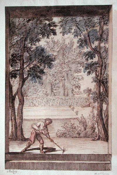 Jardineiro (caneta e tinta e aguarela sobre papel) de Audry