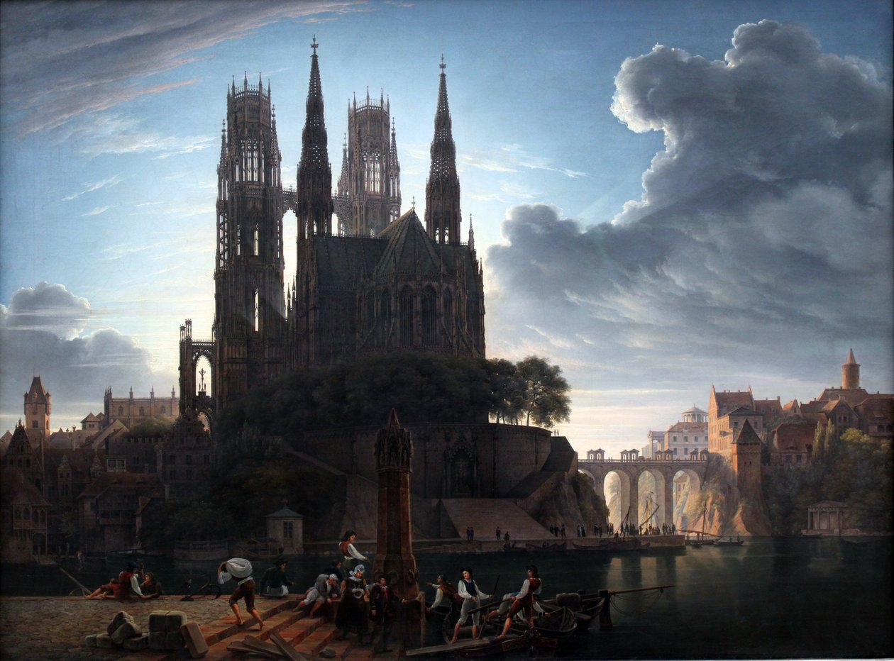 Catedral de Gothik pela água de August Ahlborn