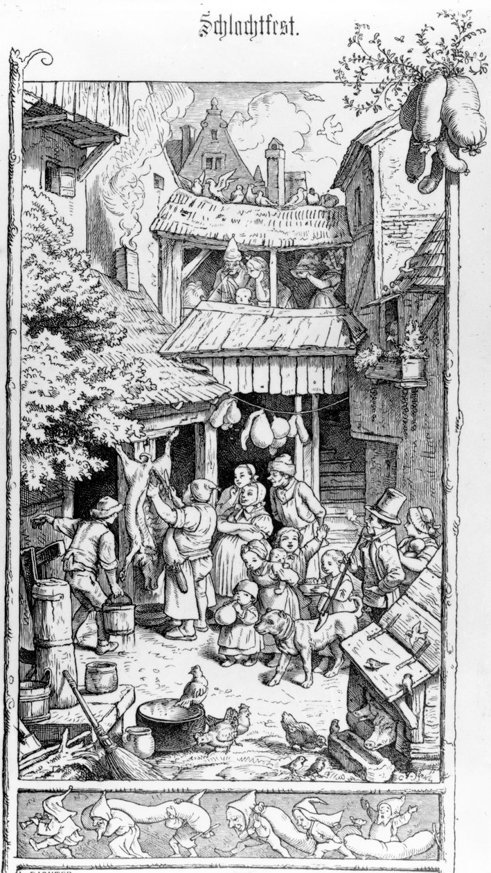 Alemão Schlachtfest, gravado por Adrian Ludwig Richter, 1861 de August Gaber