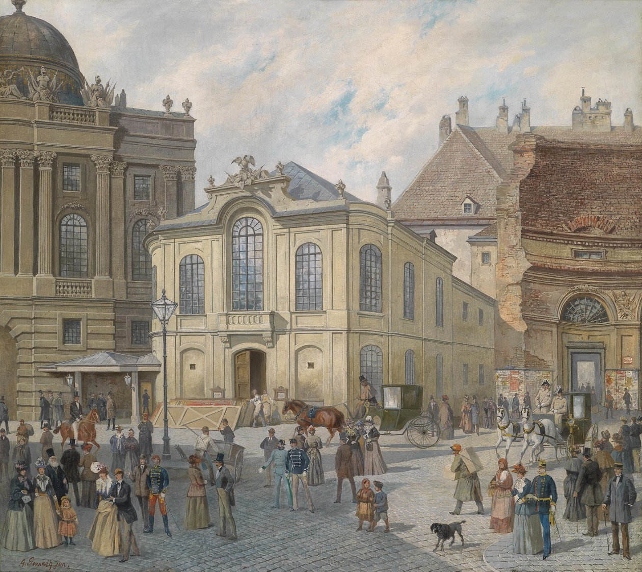 Viena, em frente ao antigo Burgtheater de August Gerasch