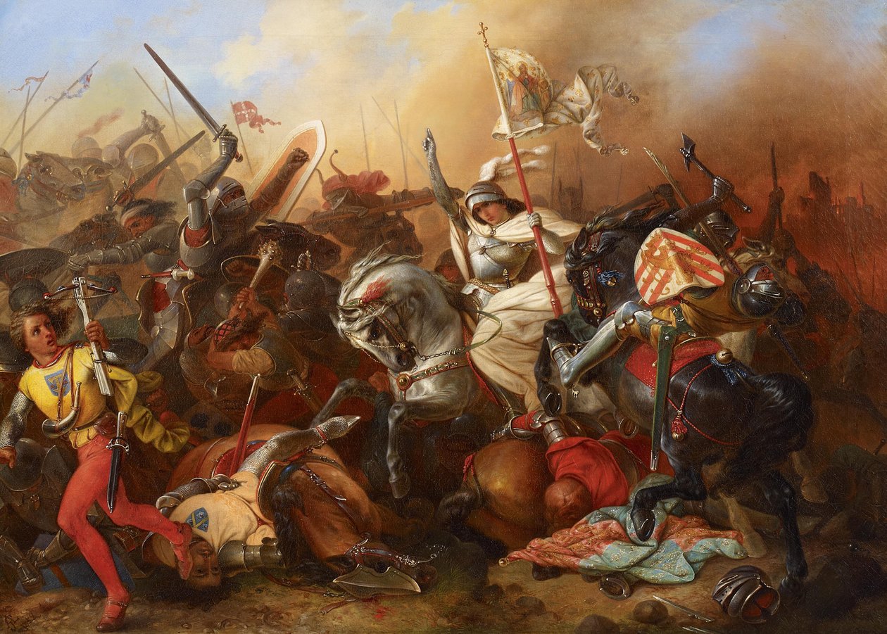 Johanna de Orléans na batalha de August Gustav Lasinsky