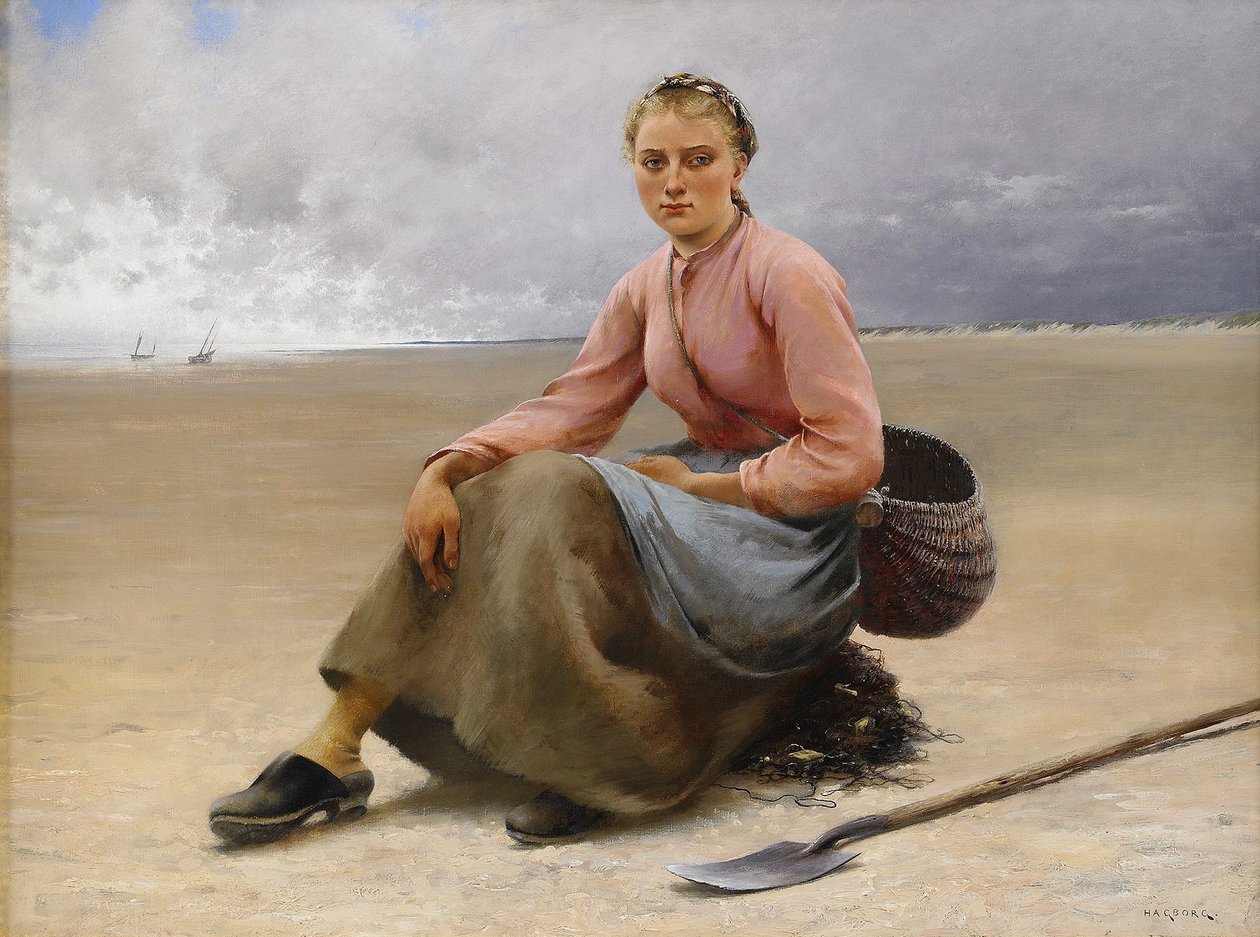 Catadores de ostras - Bretanha de August Hagborg