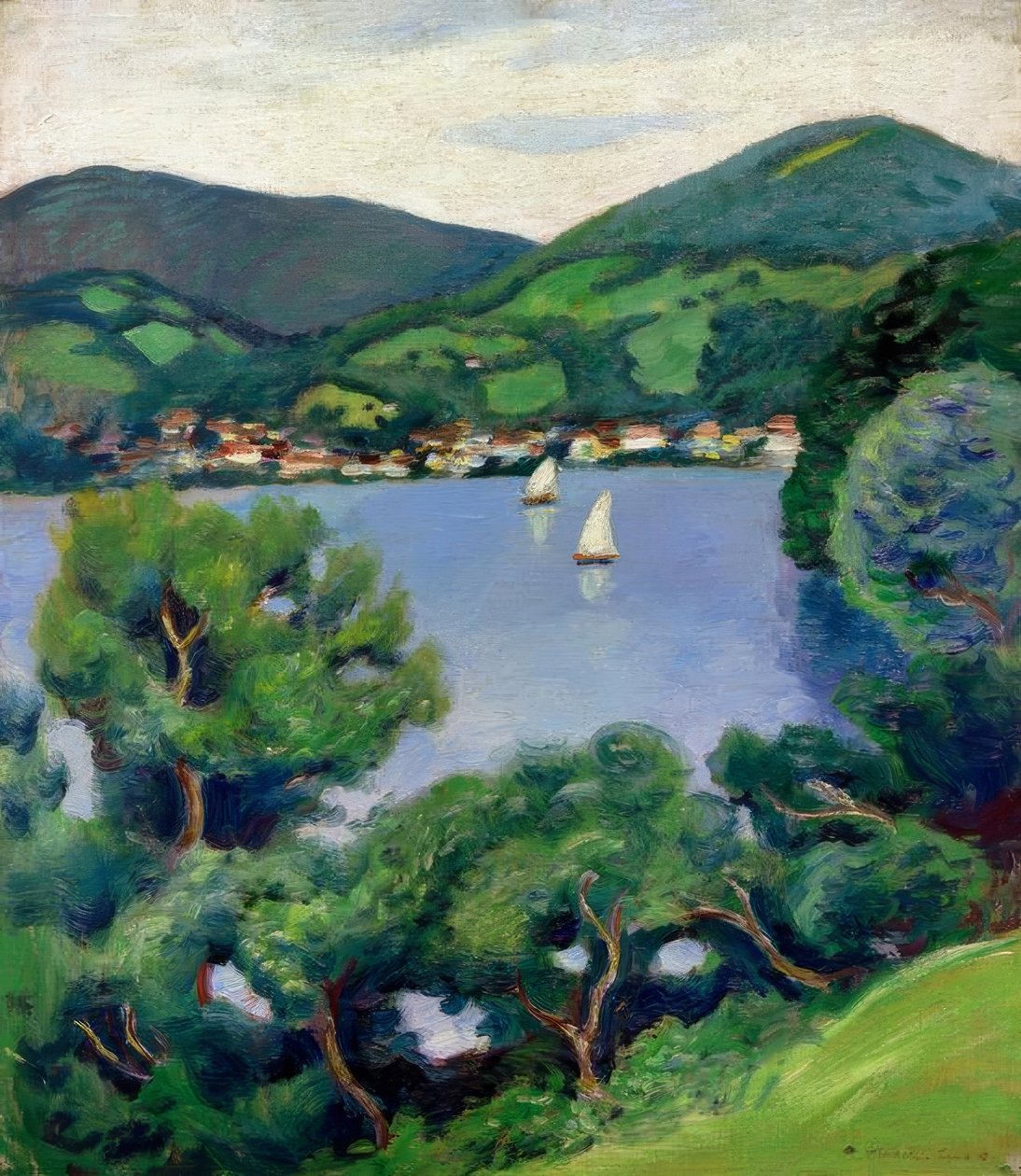 Vista do Tegernsee de August Macke