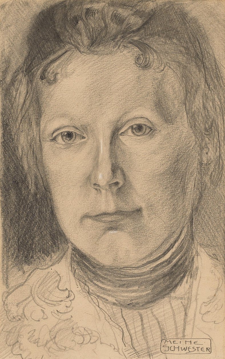 Retrato de Ottilie Macke ("minha irmã") de August Macke
